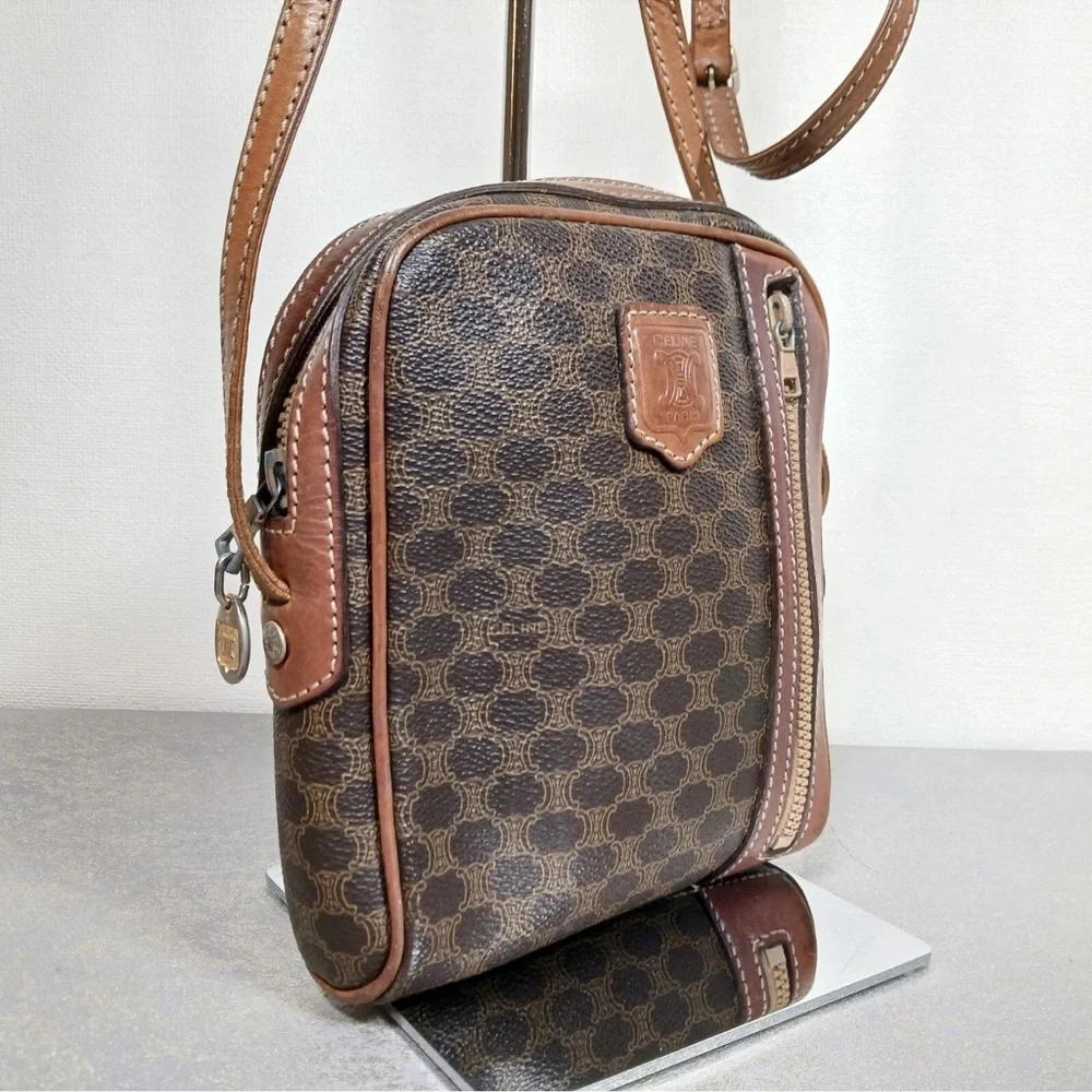 Céline Vintage Macadam Brown Coated Canvas Crossbody – Rare Paris Edition - Picture 8 of 15